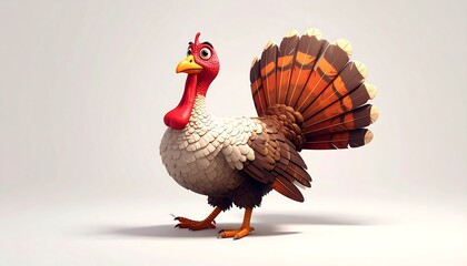 Cartoon Turkey Illustration for Thanksgiving Holiday Celebration.