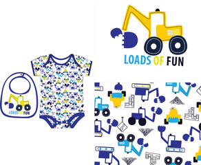 loads of fun bodysuit bib print