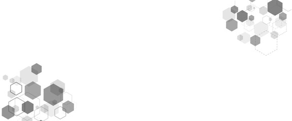 Geometric abstract background with green hexagons. Structure molecule and communication.