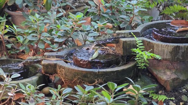 Fountain from old millstone or grindstone.