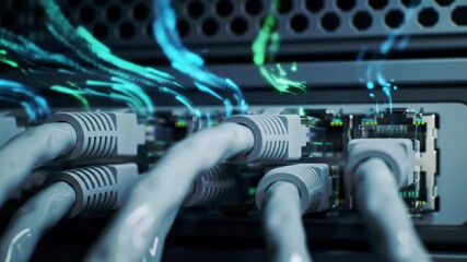 Digital network connection with ethernet cables. High-speed data and technology system. ChatGPT said:Futuristic digital network with high-speed data connections. - Powered by Adobe