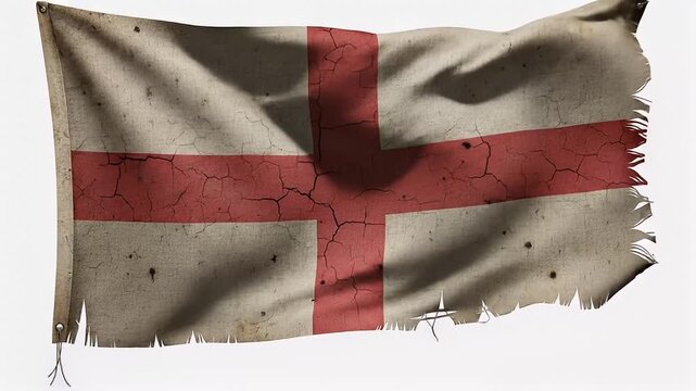 Distressed Knights Templar Flag Waving Symbol of History and Conflict