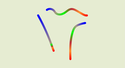 Abstract colorful wavy lines and strokes on a light background