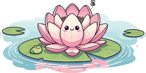 Need lotus illustration vector for cute design element banner.