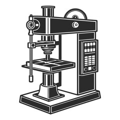 Black and white drilling machine