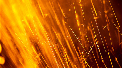 weld. Abstract close-up of orange sparks radiating from an industrial metal surface. safety posters, maintenance manuals, designed for precision metalworking and fabrication facilities.