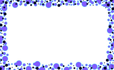 Frame. Bright blue frame with a circles on PNG transparent background. Modern geometric border design. For posters, flyers, social media, banners, invitations, art, creative graphic, school albums