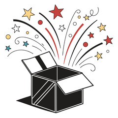 Open box with stars