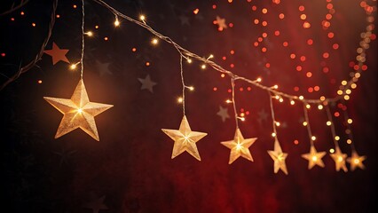 A festive display of starshaped string lights creates a warm and inviting atmosphere, perfect for celebrating special occasions and adding a touch of magic to any setting