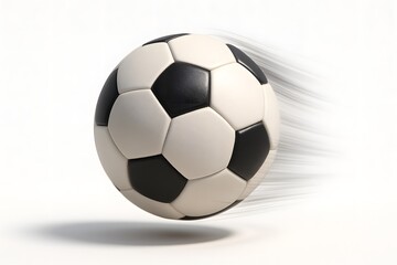 Fototapeta premium Spinning Soccer Ball – 3D Render with Motion Blur on White