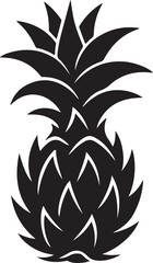 Obraz premium Black silhouette of pitaya, minimal style, white background, vector art