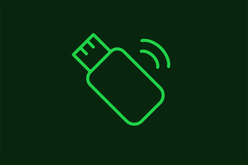 wireless usb router illustration. in flat style design. Vector flat icon.	