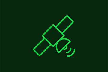 space satellite illustration in flat style design. Vector illustration.	
