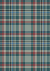 Plaid fabric pattern, blue, brown, cream, seamless for textiles, and for designing clothes, skirts or decorative fabrics. Vector illustration.