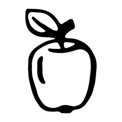 Vector illustration of an apple in doodle style Основные RGB