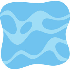 Abstract Blue Organic Shape With Light Blue Waves And Ripples On A Transparent Background