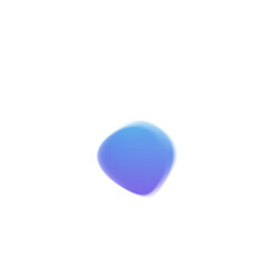Abstract Blue Purple Gradient Blob Shape Isolated on White Background Smooth Organic Form Minimalist Digital Art Graphic Element