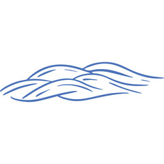 Abstract blue wave lines with transparent background representing water flow and fluid motion