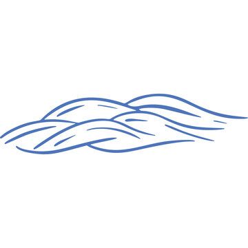 Abstract blue wave lines with transparent background representing water flow and fluid motion