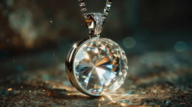 Diamond Pendant Necklace Luxury Jewelry, Elegant Gemstone