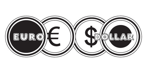 Global currency exchange icon, Euro and Dollar symbols, financial business and investment concept, modern money transfer, banking service for international trade