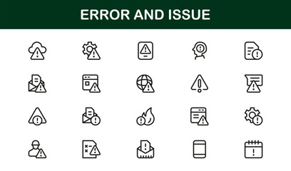 Error and Issue Icon representing system problems, warnings, and troubleshooting alerts