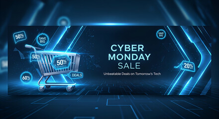 Cyber Monday Sale Banner - Unbeatable Deals on Tech