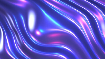 Purple 3D abstract graphics background animation, bright moving waves, shiny and glossy metallic silk waves; 4K video animation. - Powered by Adobe