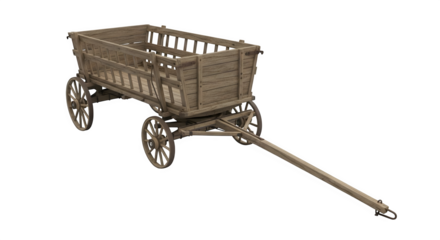 Beige weathered wood texture shows antique cart, rendering demonstrates old-fashioned transportation for product photography, historical documentaries.