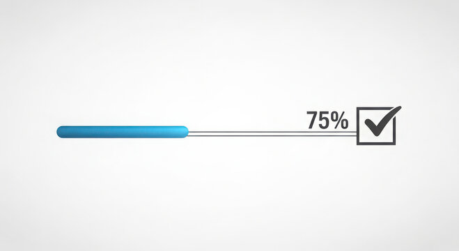 Progress bar showing seventy five percent completion