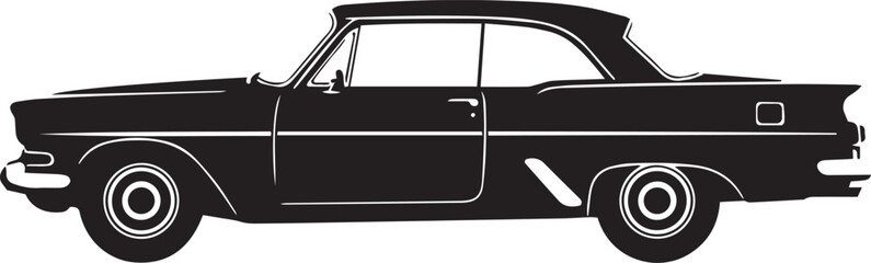 vector illustration of classic old car