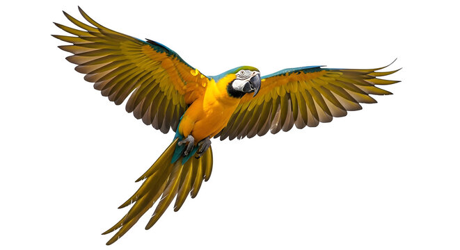 Vivid Parrot Flies, Wings Spread on Black. Stock resource for wildlife documentaries, exotic pet promotions, avian conservation campaigns.