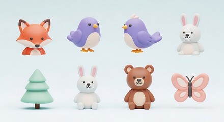 Obraz premium Soft gradient cartoon cloud illustration with pastel blue and purple hues, a dreamy abstract weather element for creative designs