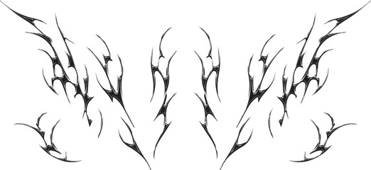 3d chrome metal of y2k tribal sigilism heart tatto. Flame shape in liquid mercury. 3d illustration of abstract neo tribal cyber sigil metallic melted modern burn form, design element. 3D Illustration