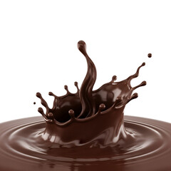 chocolate splash isolated on white background