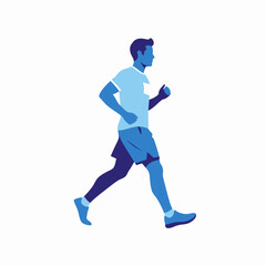 Dynamic Illustration of a Man Running in Athletic Attire.