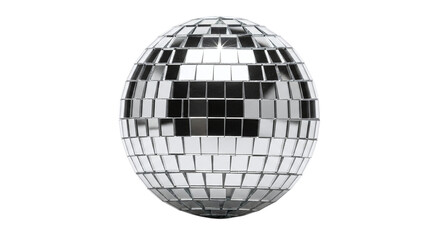 Shiny disco ball isolated on transparent background, perfect for adding a touch of retro glamour and party atmosphere to any design or event promotion