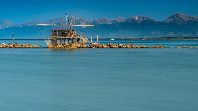 Fischerh&uuml;tte an der Arnom&uuml;ndung, Pisa, Italien