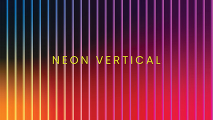Vibrant neon vertical lines gradient background isolated on white background