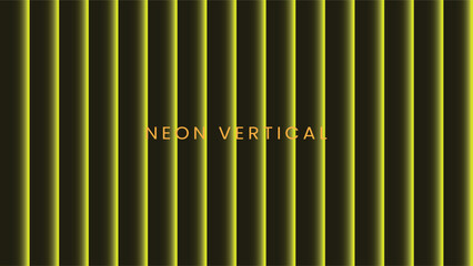 Yellow neon vertical lines abstract pattern isolated on white background
