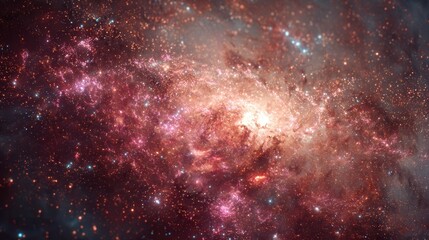 Naklejka premium distant galaxy core, glowing energy, cosmic starfield background 