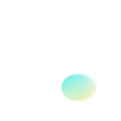 Abstract Gradient Circle Sphere With Soft Blue Yellow and Teal Colors Isolated On White Background With Transparent Elements
