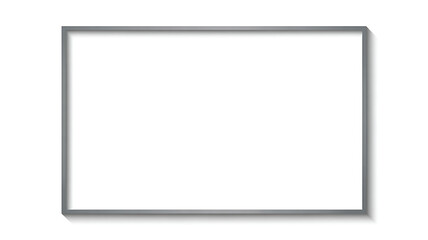 Empty grey picture frame isolated on white background