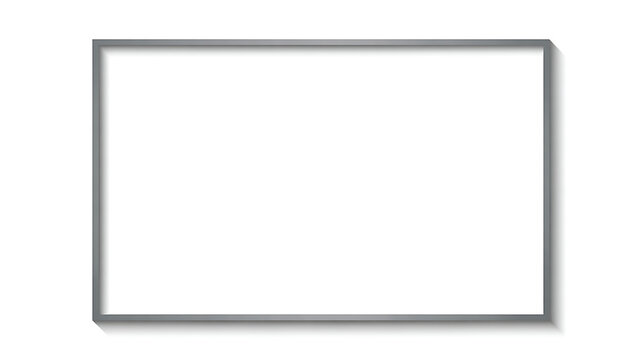 Empty grey picture frame isolated on white background