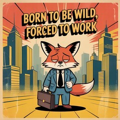 Retro Comic Design** &ndash; "Born to Be Wild, Forced to Work