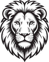 Fototapeta premium lion head emblem with detailed mane exuding strength and royalty