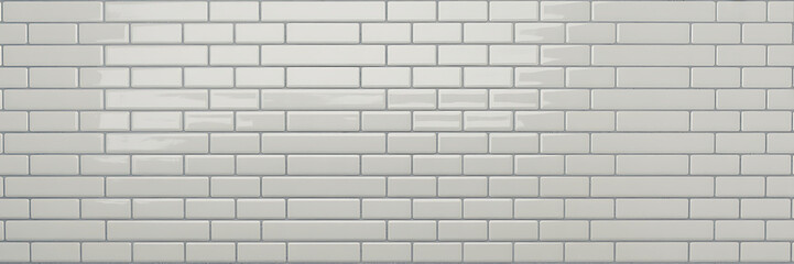 Fototapeta premium Clean white subway tile wall texture, perfect for backgrounds and design