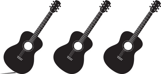 Fototapeta premium acoustic guitars lined up ready for music creation and performance
