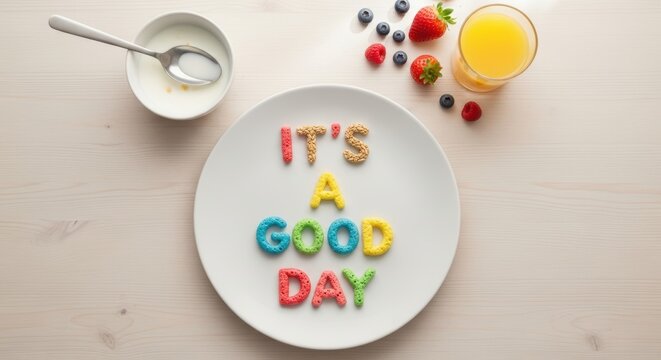 Colorful Donuts on White Table with Message