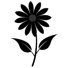 black eyed susans flower silhouette on white background